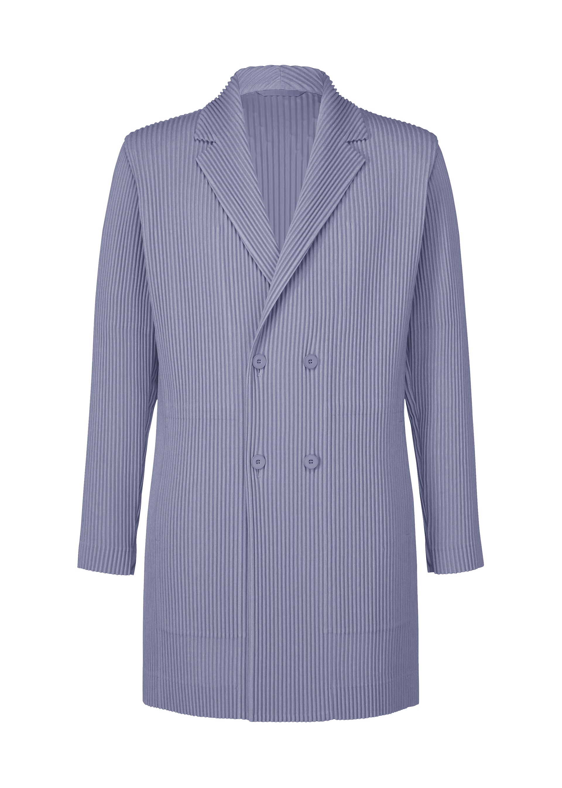 A product shot of the HOMME PLISSÉ ISSEY MIYAKE LINEN LIKE jacket in blue (72).