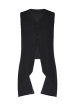 A product shot of the HOMME PLISSÉ ISSEY MIYAKE TUXEDO PLEATS vest in black (15).