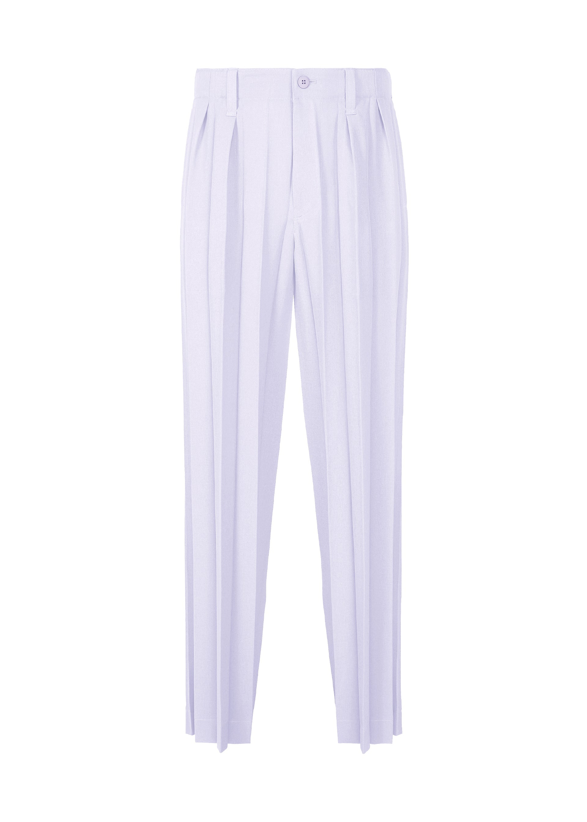 A product shot of the HOMME PLISSÉ ISSEY MIYAKE EDGE ENSEMBLE trousers in white blue (07).