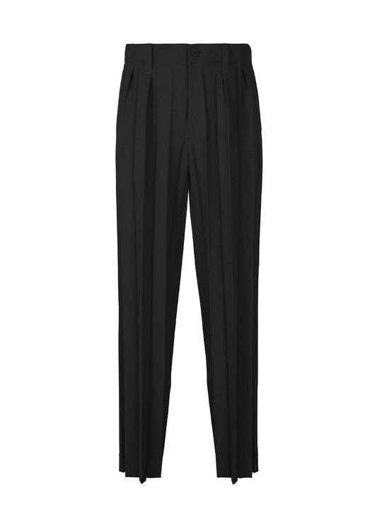 A product shot of the HOMME PLISSÉ ISSEY MIYAKE EDGE ENSEMBLE trousers in black (15).