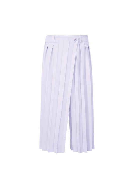 A product shot of the HOMME PLISSÉ ISSEY MIYAKE EDGE ENSEMBLE trousers in white blue (07).