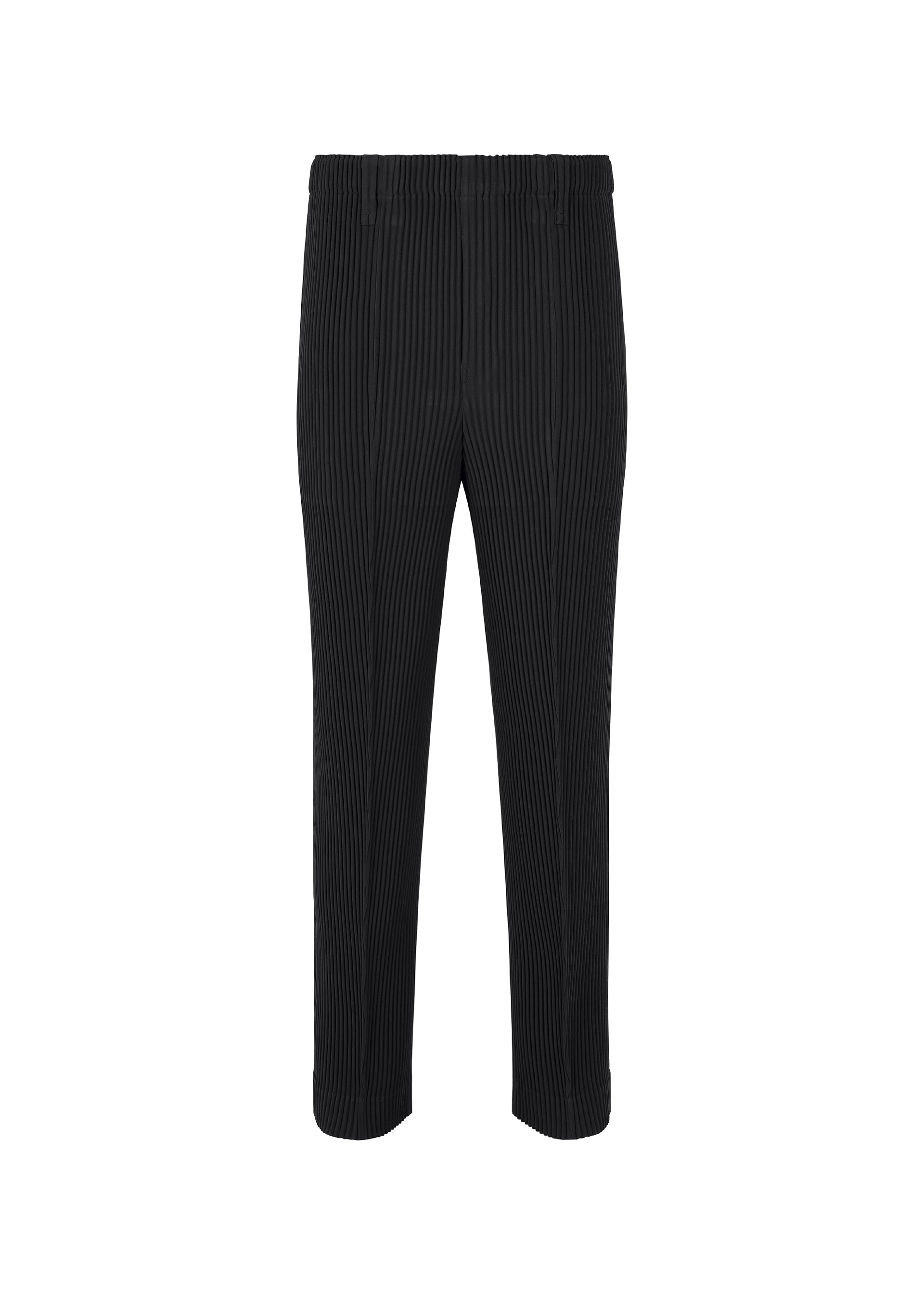 A product shot of the HOMME PLISSÉ ISSEY MIYAKE TUXEDO PLEATS trousers in black (15).