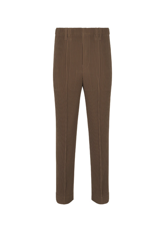A product shot of the HOMME PLISSÉ ISSEY MIYAKE TUXEDO PLEATS trousers in brown (44).