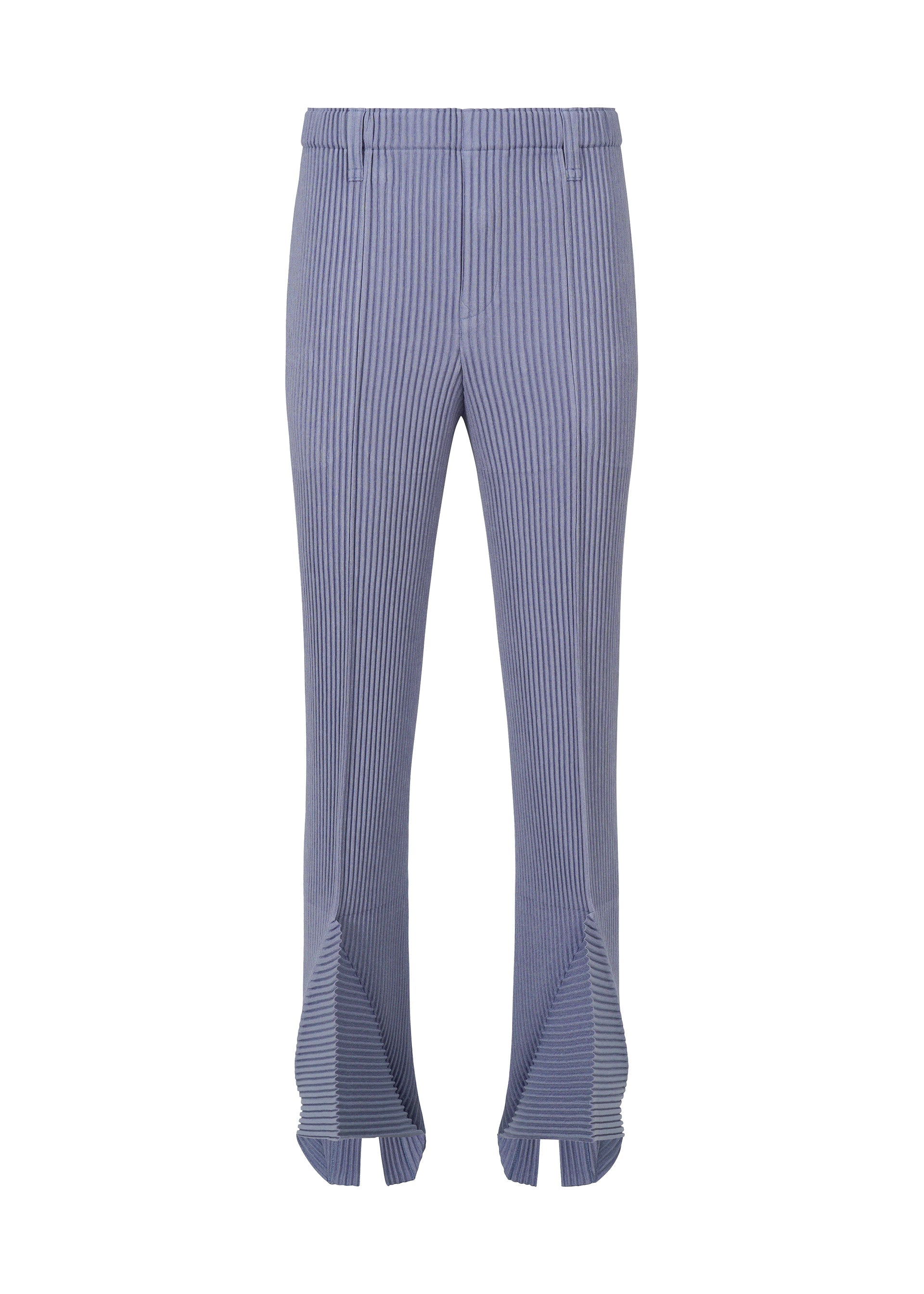A product shot of the HOMME PLISSÉ ISSEY MIYAKE LINEN LIKE trousers in blue (72).