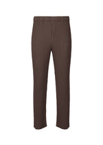 A product shot of the HOMME PLISSÉ ISSEY MIYAKE LINEN LIKE trousers in brown (44).
