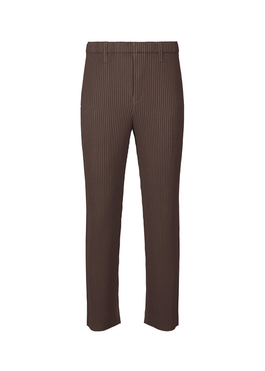 A product shot of the HOMME PLISSÉ ISSEY MIYAKE LINEN LIKE trousers in brown (44).