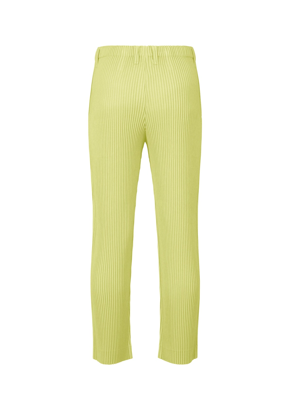 A detail shot of the HOMME PLISSÉ ISSEY MIYAKE LINEN LIKE trousers.