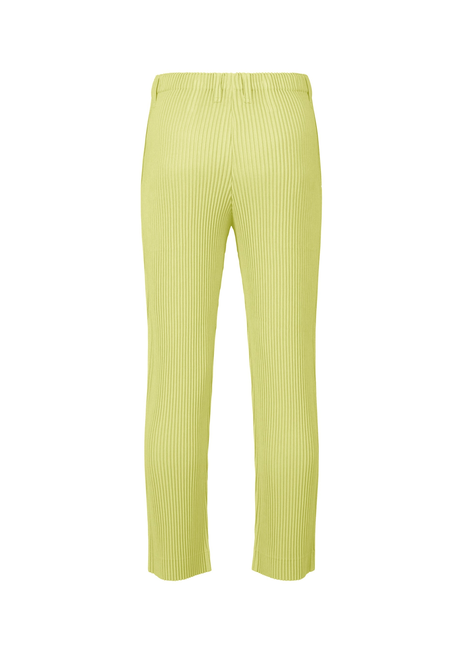 A detail shot of the HOMME PLISSÉ ISSEY MIYAKE LINEN LIKE trousers.
