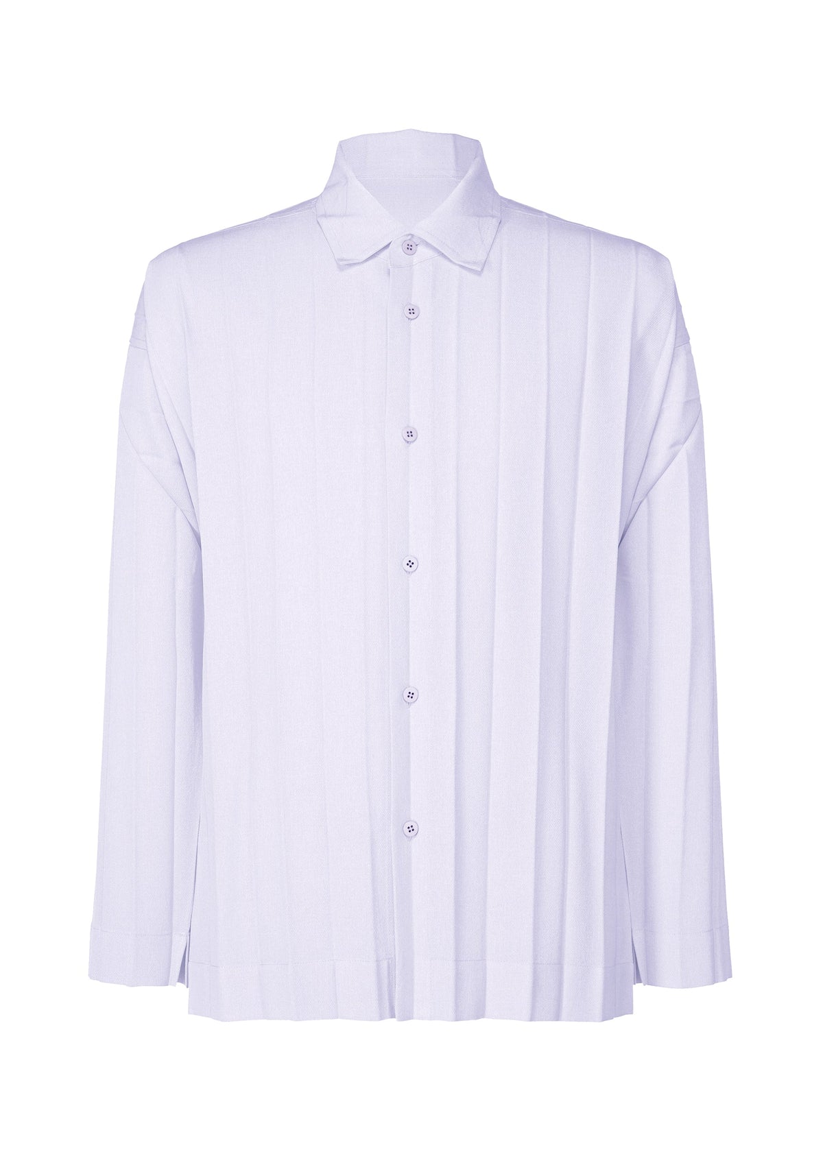 A product shot of the HOMME PLISSÉ ISSEY MIYAKE EDGE ENSEMBLE shirt in white blue (07).