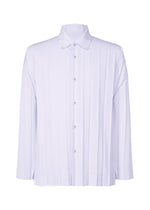 A product shot of the HOMME PLISSÉ ISSEY MIYAKE EDGE ENSEMBLE shirt in white blue (07).