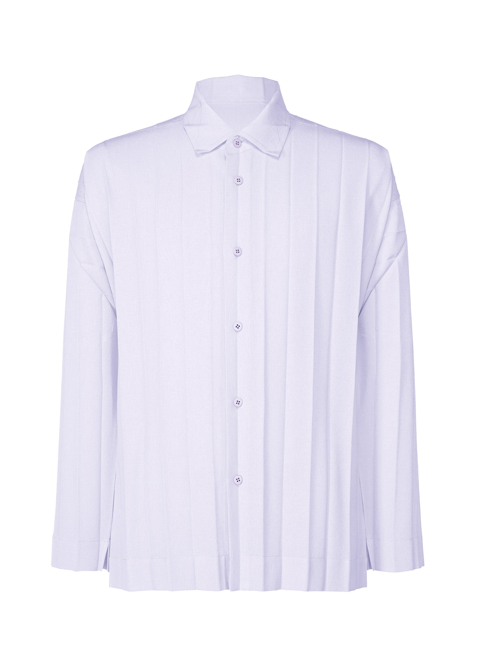 A product shot of the HOMME PLISSÉ ISSEY MIYAKE EDGE ENSEMBLE shirt in white blue (07).