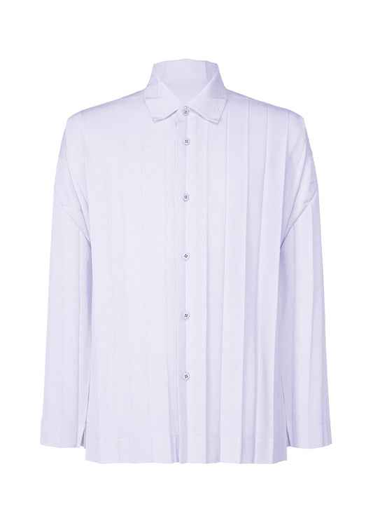 A product shot of the HOMME PLISSÉ ISSEY MIYAKE EDGE ENSEMBLE shirt in white blue (07).