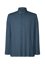 A product shot of the HOMME PLISSÉ ISSEY MIYAKE EDGE ENSEMBLE shirt in navy (75).