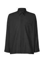 A product shot of the HOMME PLISSÉ ISSEY MIYAKE STREAMLINE SHIRT clothing in black (15).