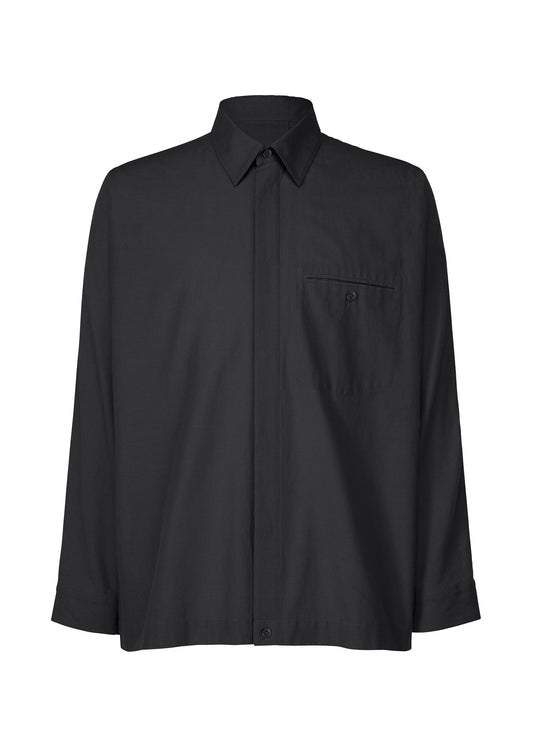 A product shot of the HOMME PLISSÉ ISSEY MIYAKE STREAMLINE SHIRT clothing in black (15).