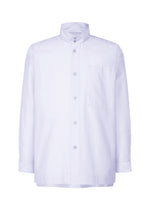 A product shot of the HOMME PLISSÉ ISSEY MIYAKE CRYSTALLINE WOOL BLEND shirt in white blue (07).