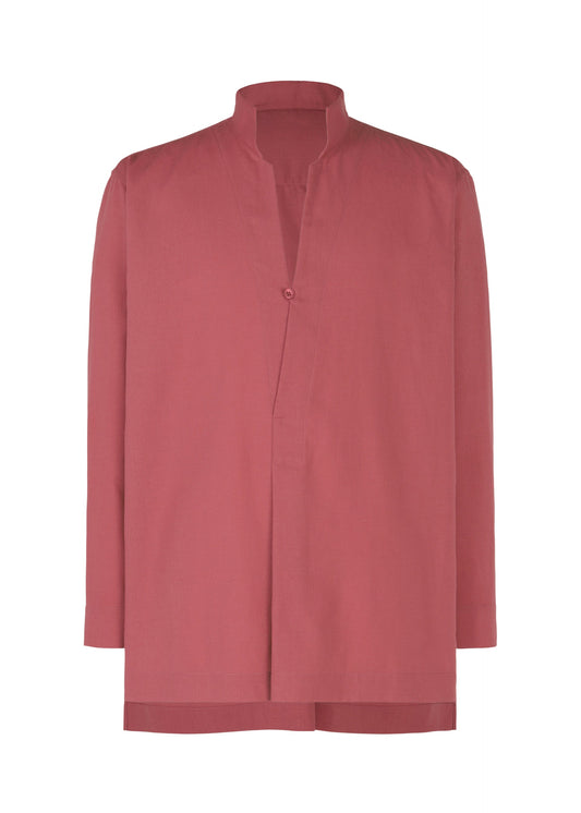 A product shot of the HOMME PLISSÉ ISSEY MIYAKE PL RAMIE SHIRT shirt in wine red (29).