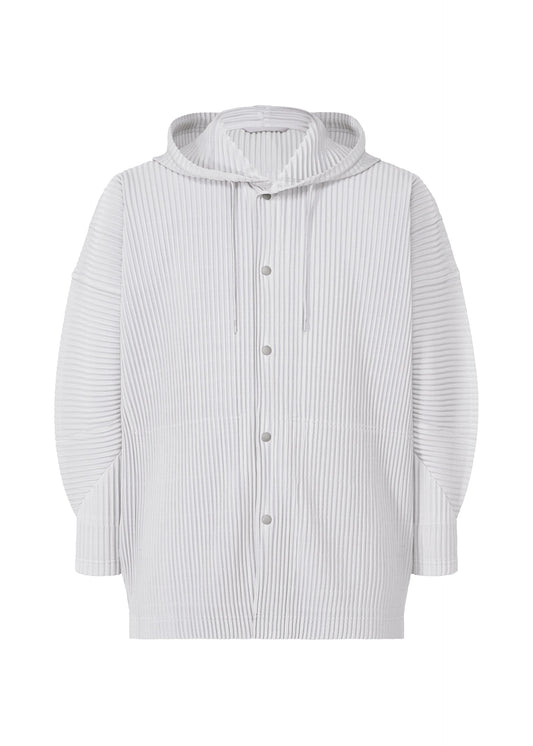 A product shot of the HOMME PLISSÉ ISSEY MIYAKE MONTHLY COLORS FEBRUARY jacket in manarola blue grey (71).