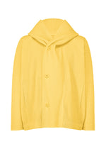 A product shot of the HOMME PLISSÉ ISSEY MIYAKE MONTHLY COLORS MARCH jacket in agave yellow (54).