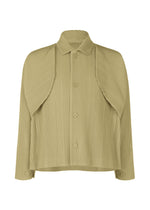 A product shot of the HOMME PLISSÉ ISSEY MIYAKE COVER AND FOLD clothing in cinque terre rock green grey (68).