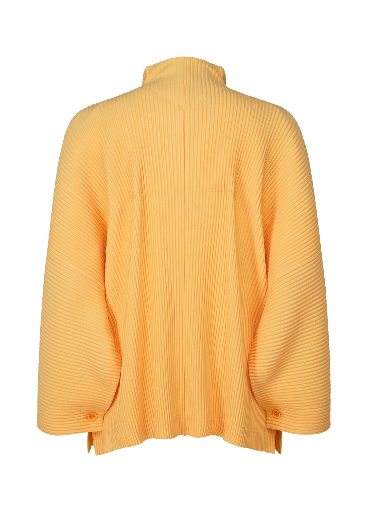 A detail shot of the HOMME PLISSÉ ISSEY MIYAKE WEAR OR WRAP jacket.