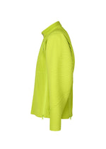 A detail shot of the HOMME PLISSÉ ISSEY MIYAKE MULTI-FASTENED jacket.
