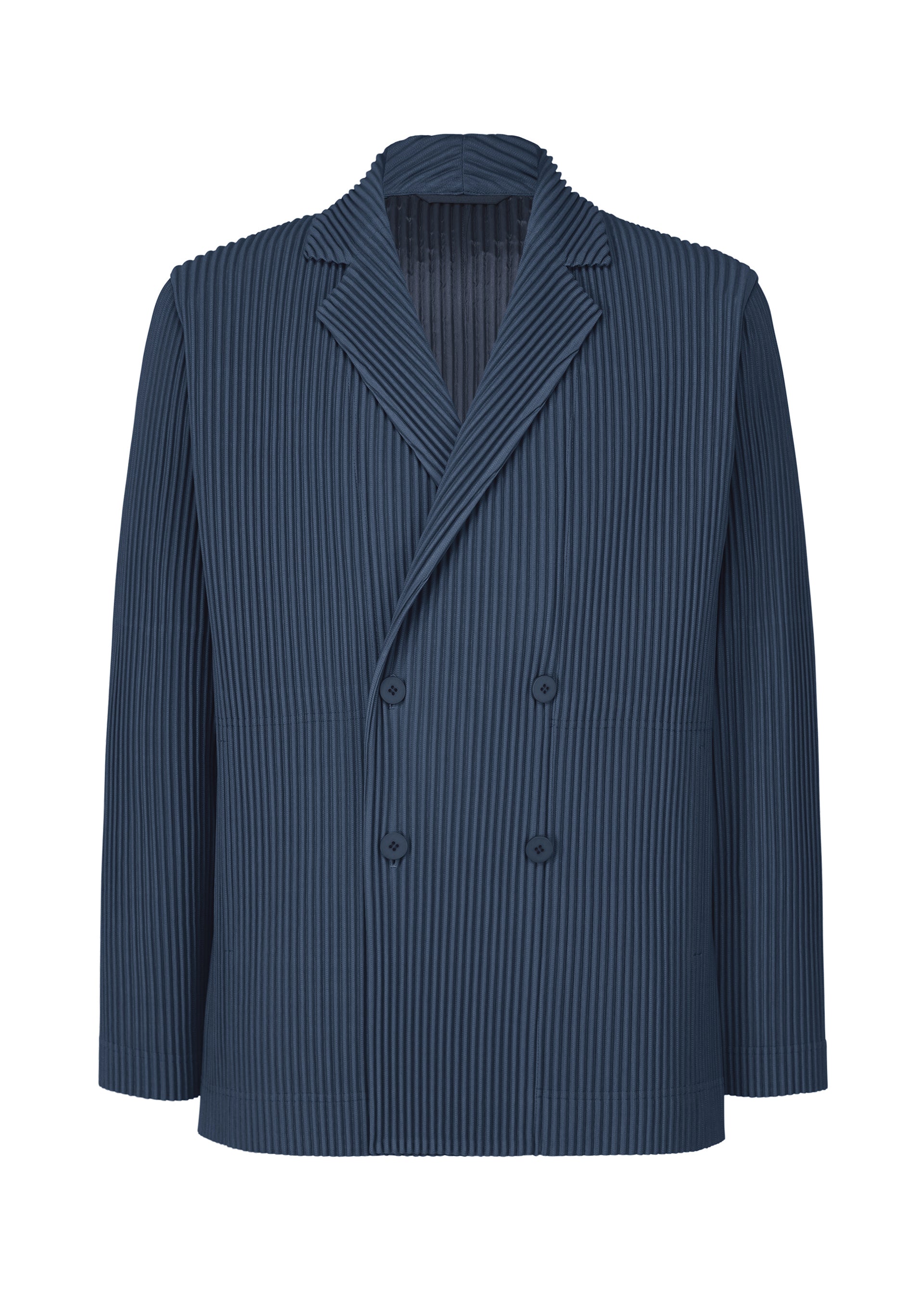 A product shot of the HOMME PLISSÉ ISSEY MIYAKE TAILORED PLEATS 1 jacket in manarola boat navy (76).