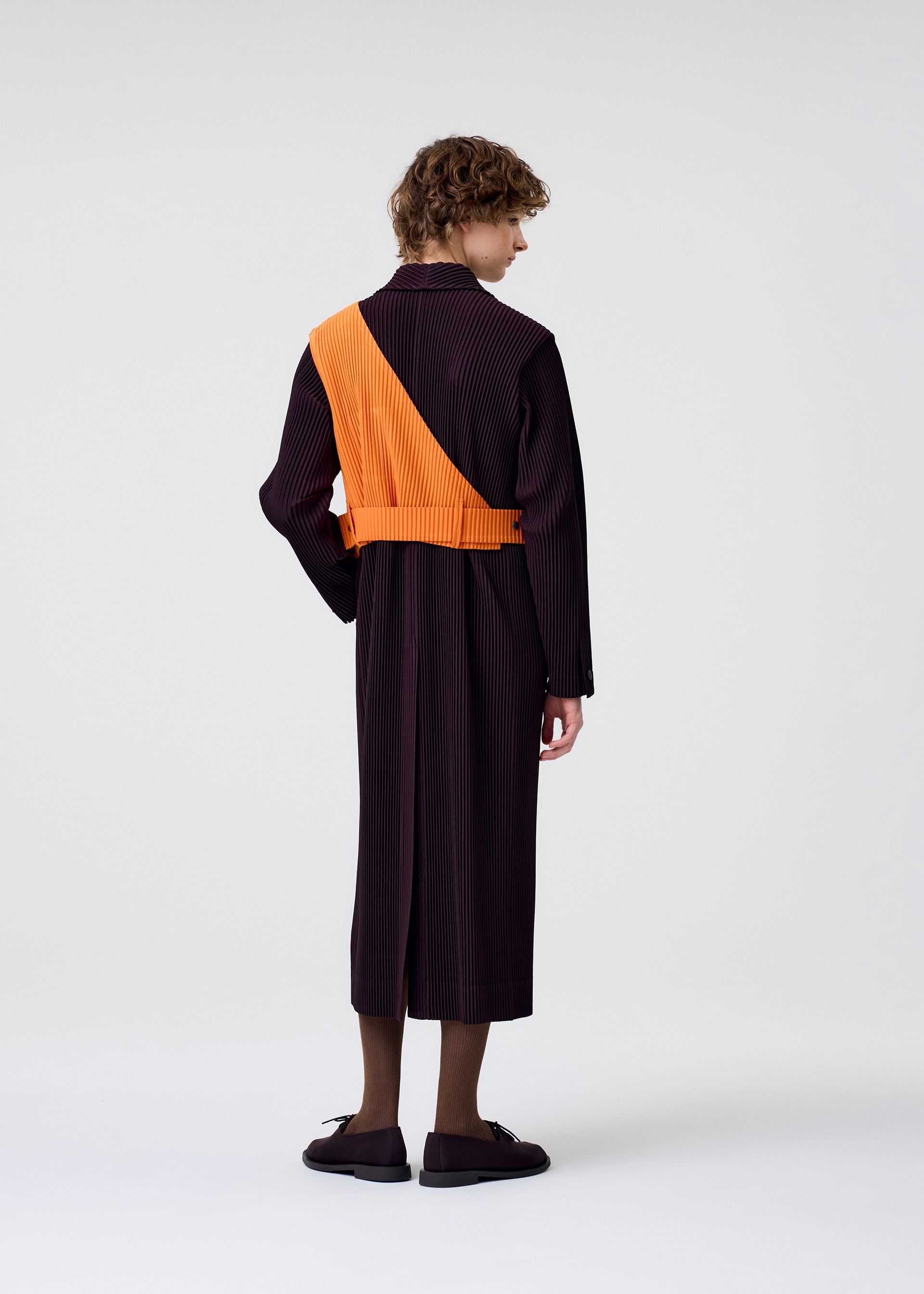 TAILORED PLEATS 2 Tailored Long Jacket Aubergine Black – The