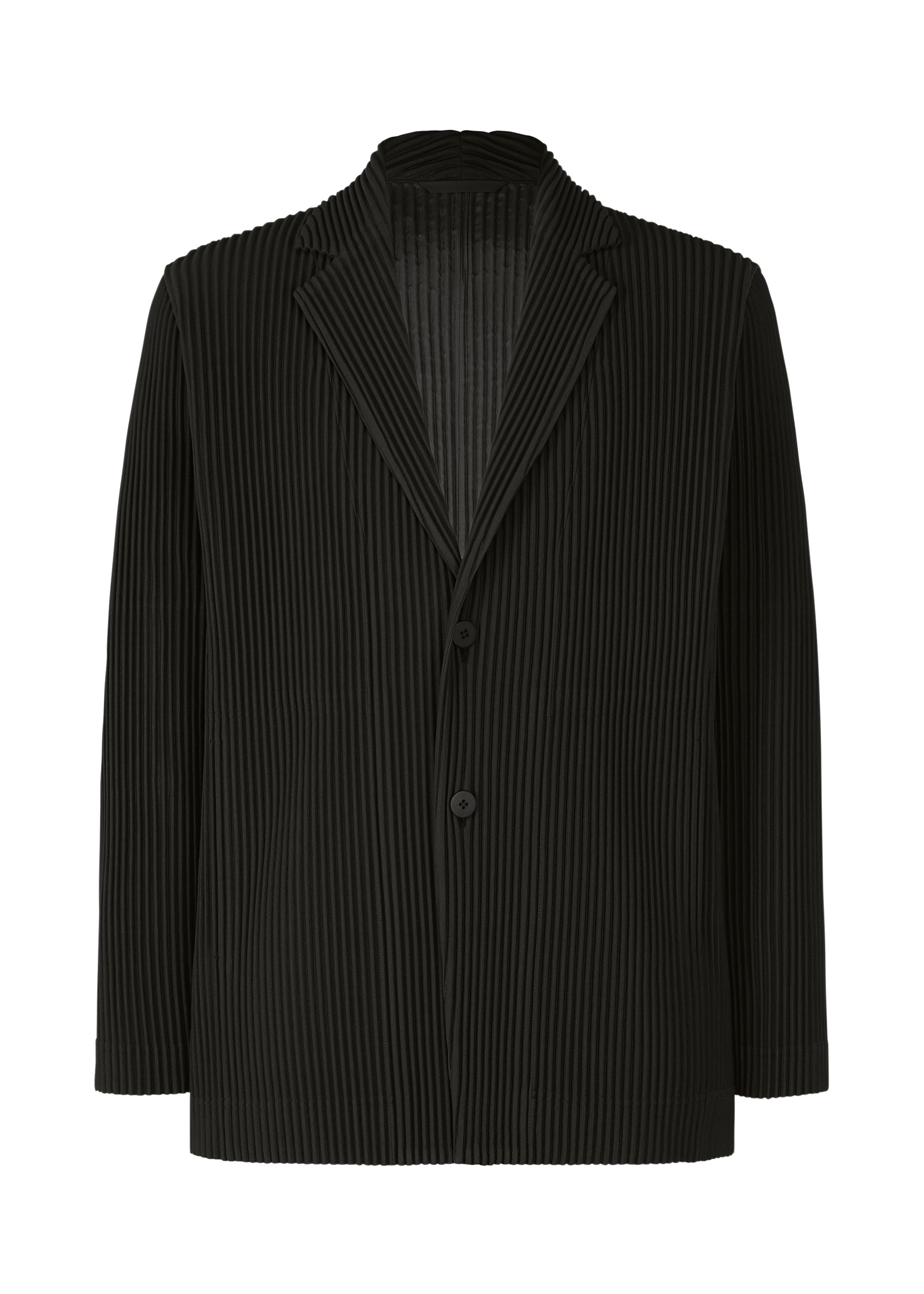 A product shot of the HOMME PLISSÉ ISSEY MIYAKE TAILORED PLEATS 3 jacket in black.