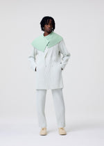 A model wears the HOMME PLISSÉ ISSEY MIYAKE TAILORED PLEATS 3 tailored-pleats-3-jacket-black-1.