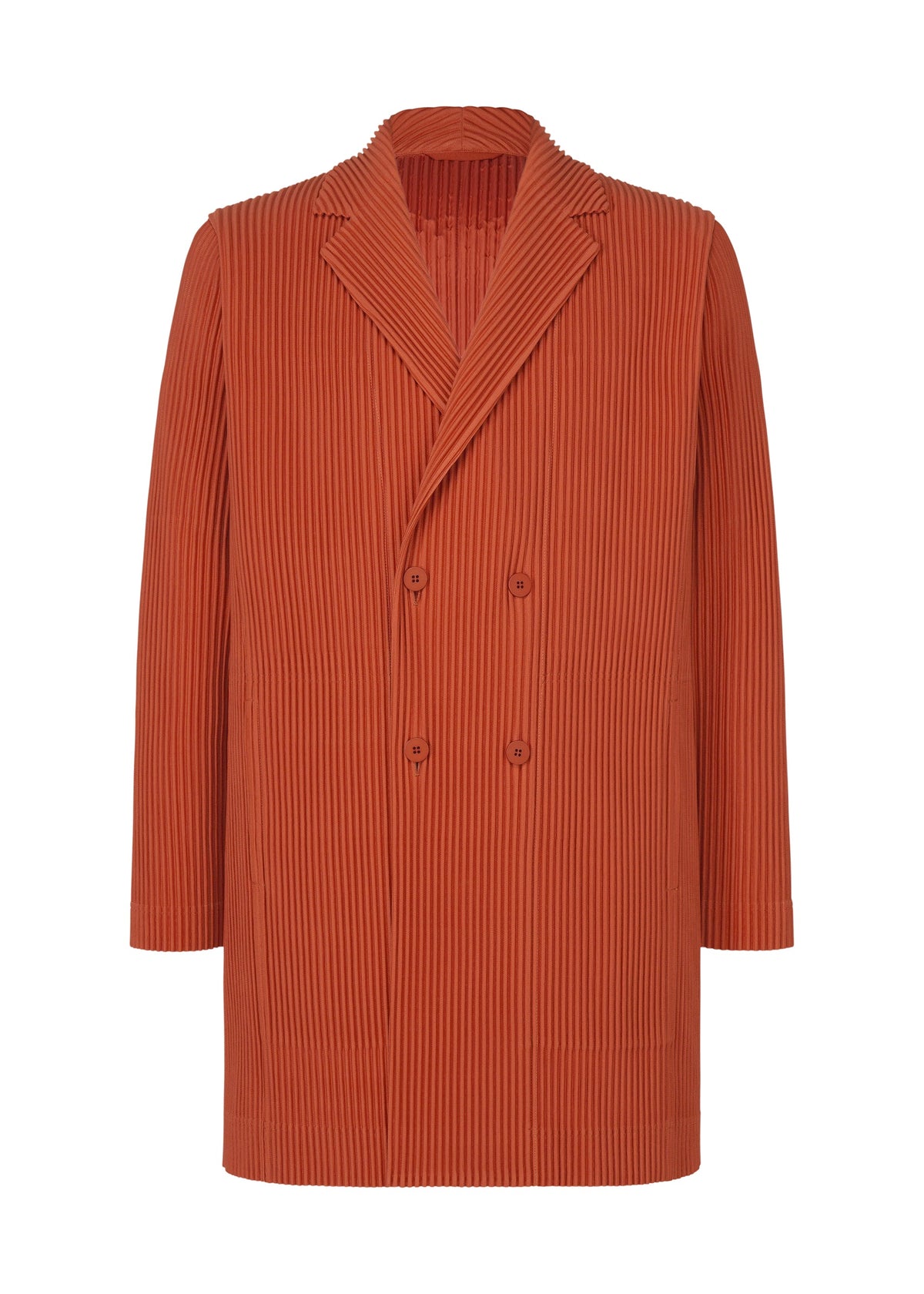 A product shot of the HOMME PLISSÉ ISSEY MIYAKE TAILORED PLEATS 3 jacket in jambon pink.