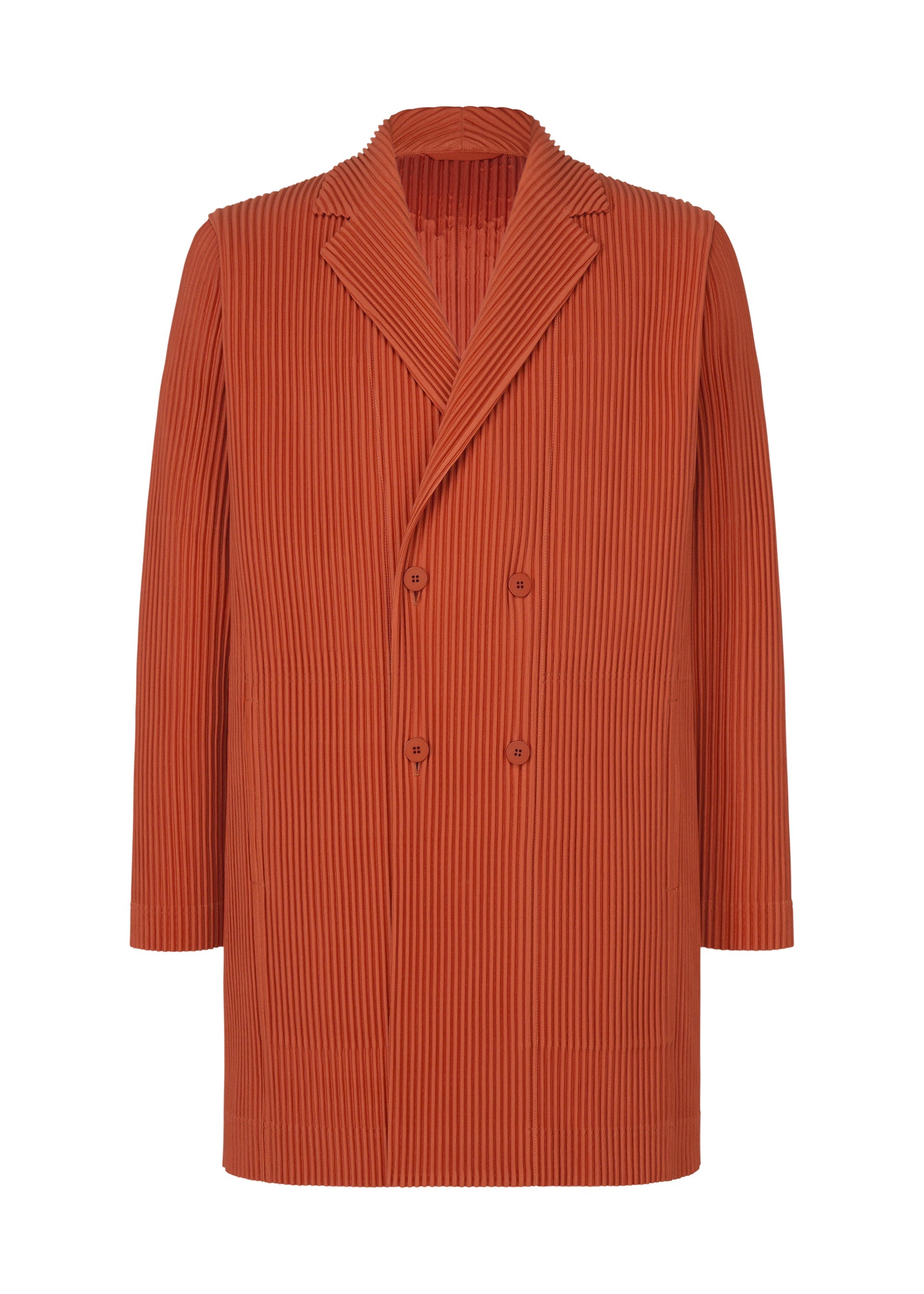 A product shot of the HOMME PLISSÉ ISSEY MIYAKE TAILORED PLEATS 3 jacket in jambon pink.