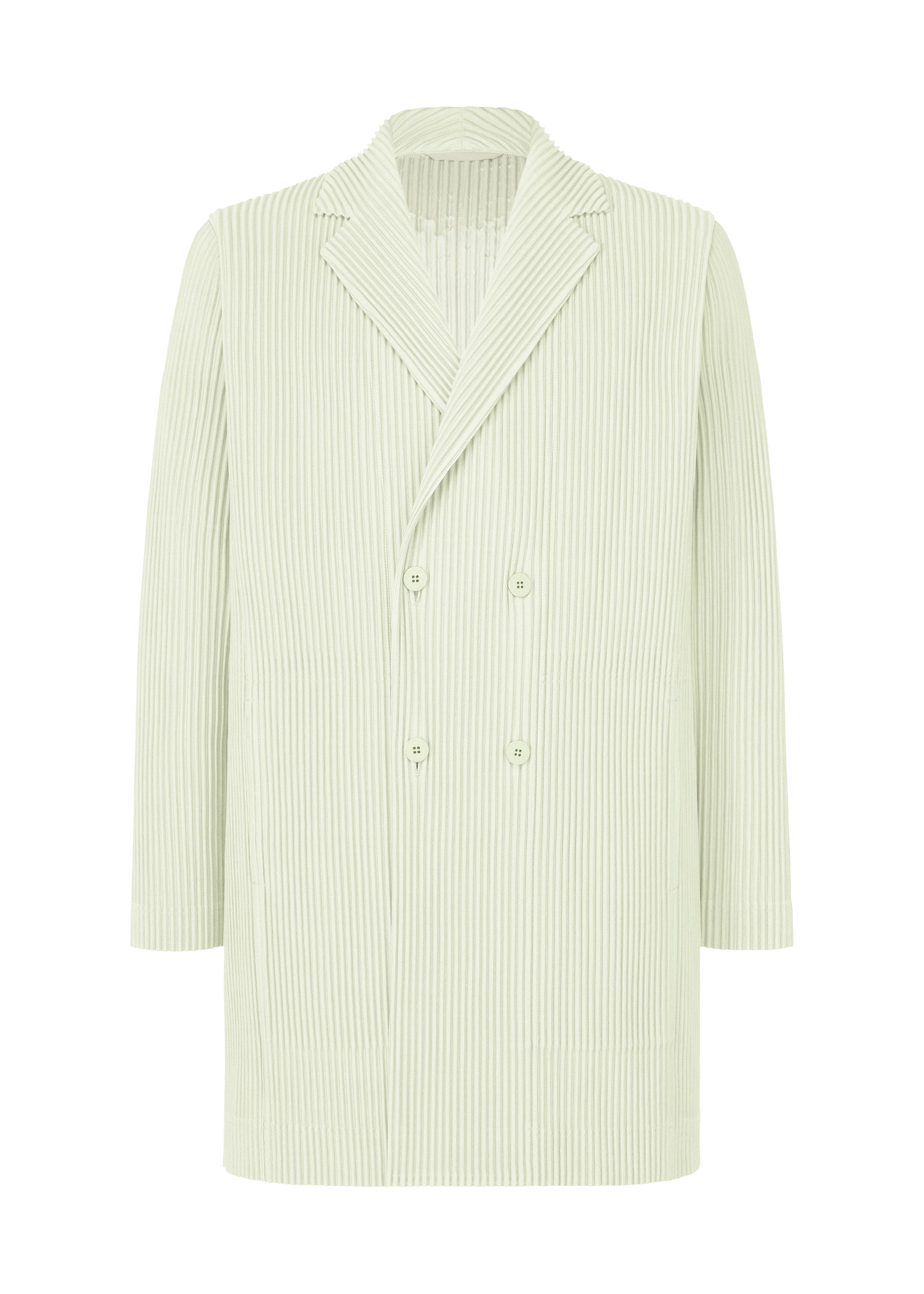 A product shot of the HOMME PLISSÉ ISSEY MIYAKE TAILORED PLEATS 3 jacket in duomo green.