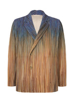 A product shot of the HOMME PLISSÉ ISSEY MIYAKE PAINT BRUSH CLOSE UP jacket in brown (44).