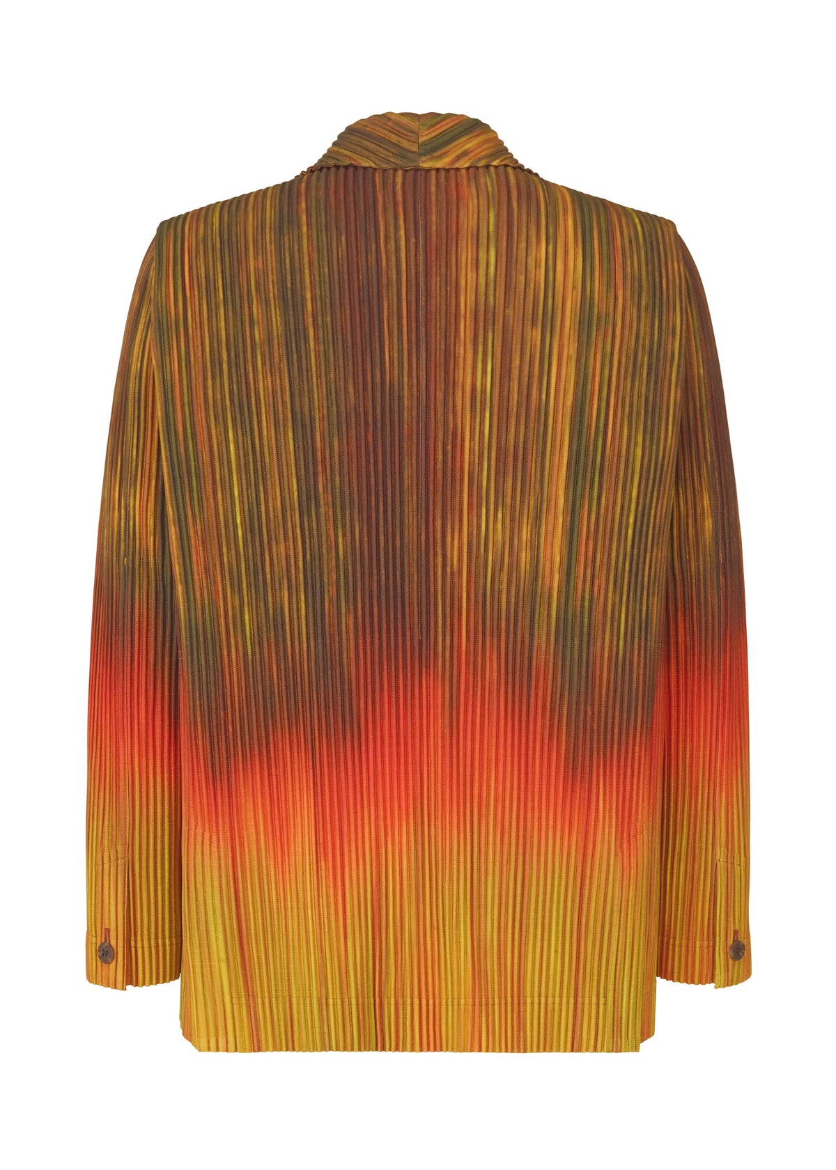 A detail shot of the HOMME PLISSÉ ISSEY MIYAKE PAINT BRUSH CLOSE UP jacket.