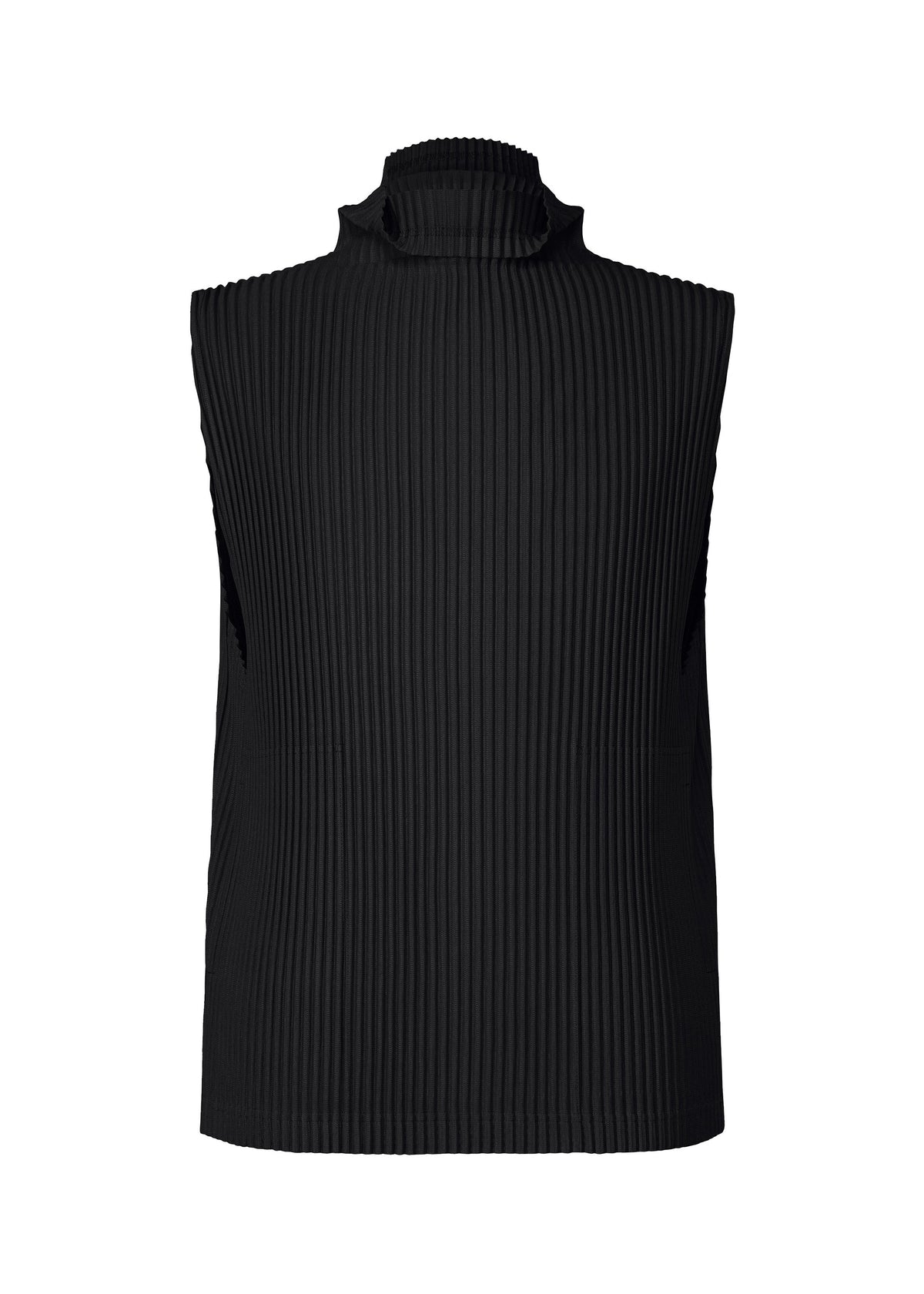 A product shot of the HOMME PLISSÉ ISSEY MIYAKE TAILORED PLEATS 1 vest in black (15).