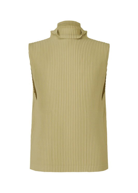 A product shot of the HOMME PLISSÉ ISSEY MIYAKE TAILORED PLEATS 1 vest in cinque terre rock green grey (68).