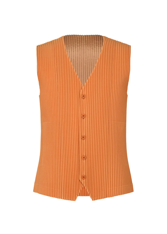 A product shot of the HOMME PLISSÉ ISSEY MIYAKE TAILORED PLEATS 2 vest in manarola brick brown (47).