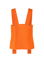A detail shot of the HOMME PLISSÉ ISSEY MIYAKE PAINTER'S GEAR vest.