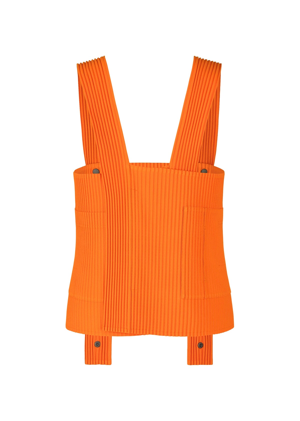 A detail shot of the HOMME PLISSÉ ISSEY MIYAKE PAINTER'S GEAR vest.