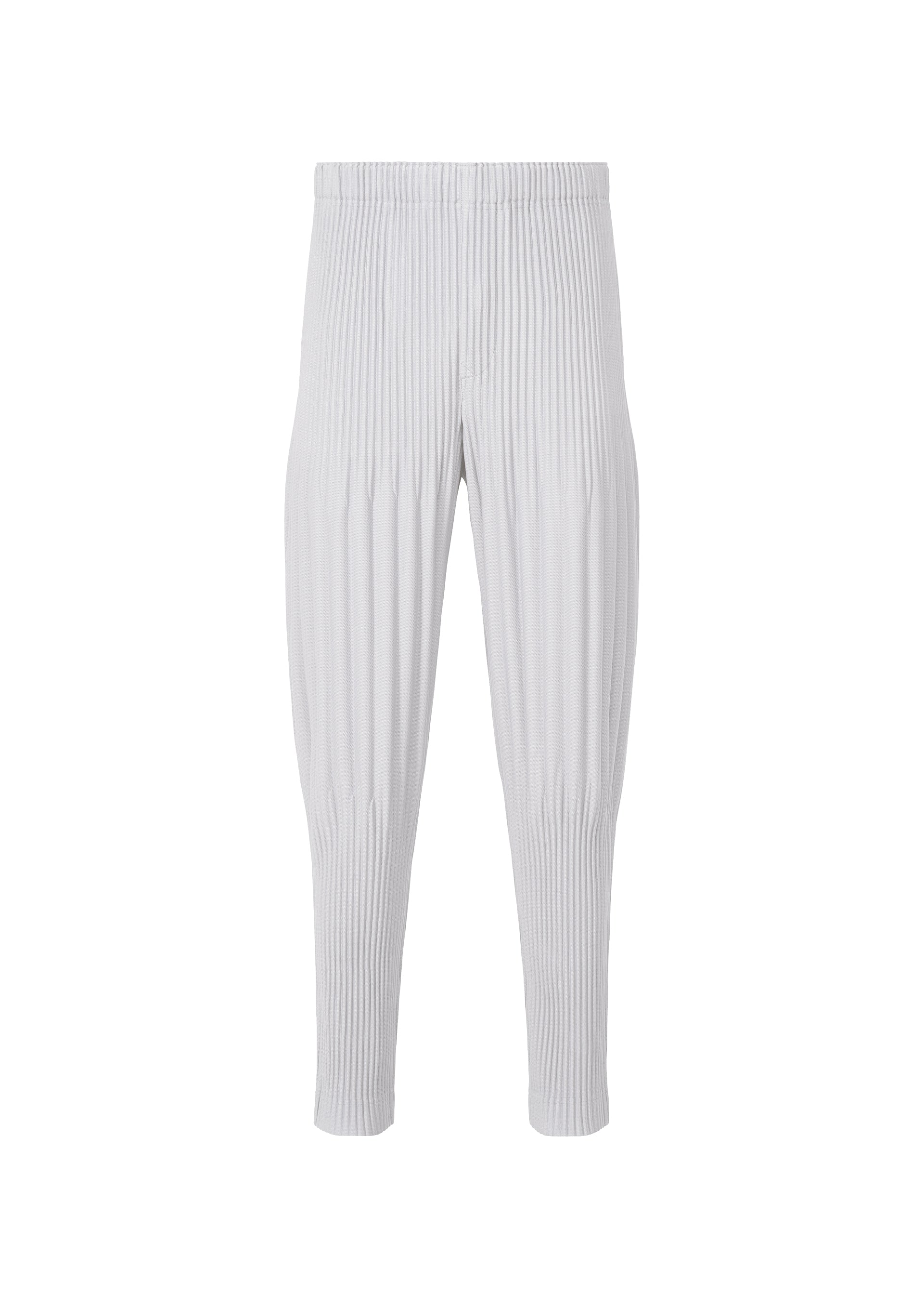 A product shot of the HOMME PLISSÉ ISSEY MIYAKE MONTHLY COLORS FEBRUARY trousers in manarola blue grey (71).