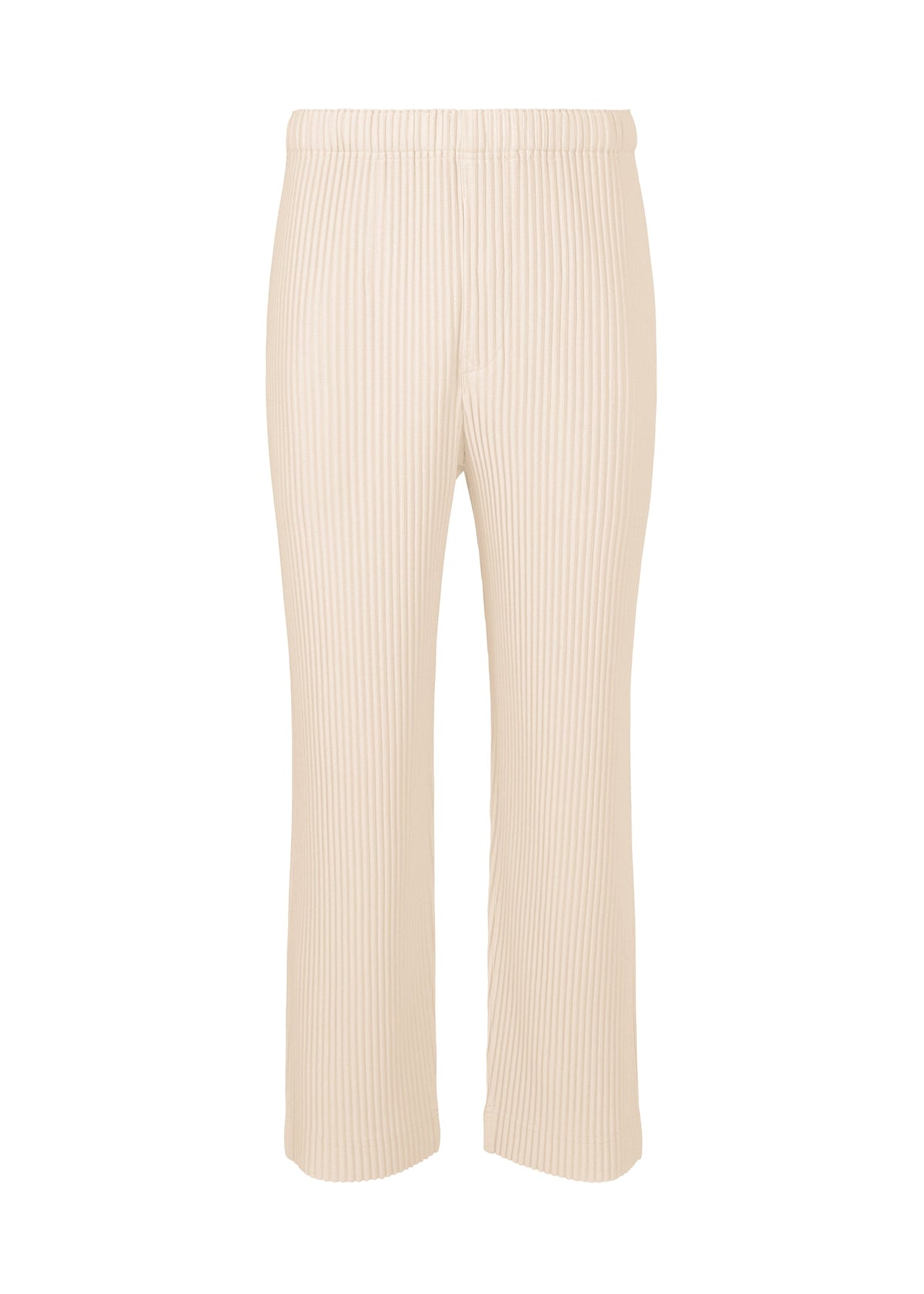A product shot of the HOMME PLISSÉ ISSEY MIYAKE MONTHLY COLORS MARCH trousers in duomo beige (42).