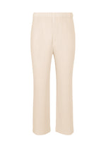 A product shot of the HOMME PLISSÉ ISSEY MIYAKE MONTHLY COLORS MARCH trousers in duomo beige (42).
