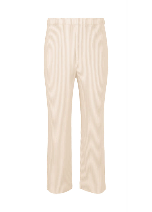 A product shot of the HOMME PLISSÉ ISSEY MIYAKE MONTHLY COLORS MARCH trousers in duomo beige (42).