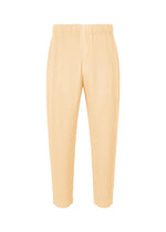 A product shot of the HOMME PLISSÉ ISSEY MIYAKE MONTHLY COLORS APRIL trousers in pizza dough beige (43).