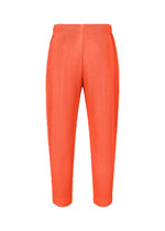 A detail shot of the HOMME PLISSÉ ISSEY MIYAKE MONTHLY COLORS APRIL trousers.
