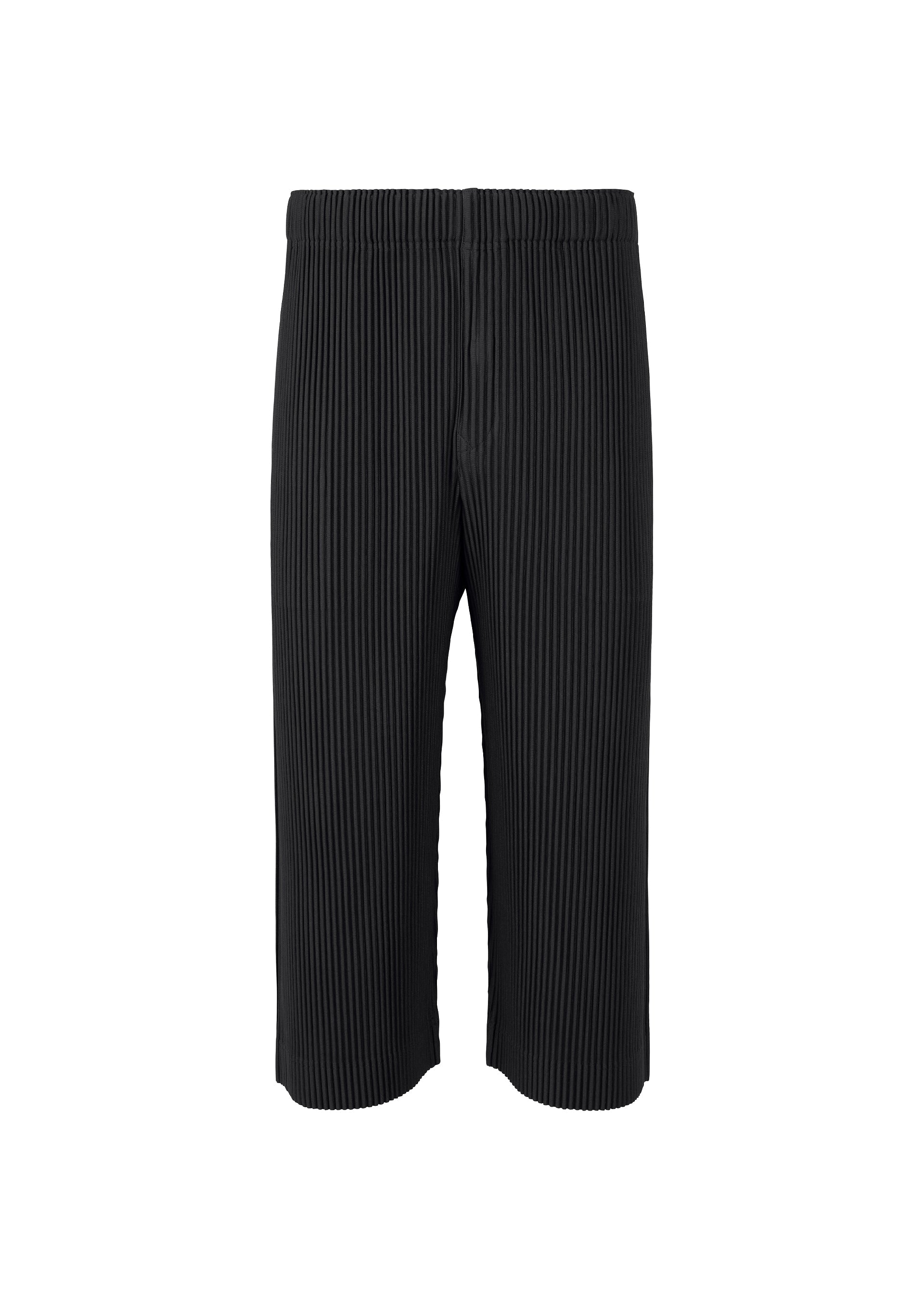 A product shot of the HOMME PLISSÉ ISSEY MIYAKE MONTHLY COLORS MAY trousers in black (15).