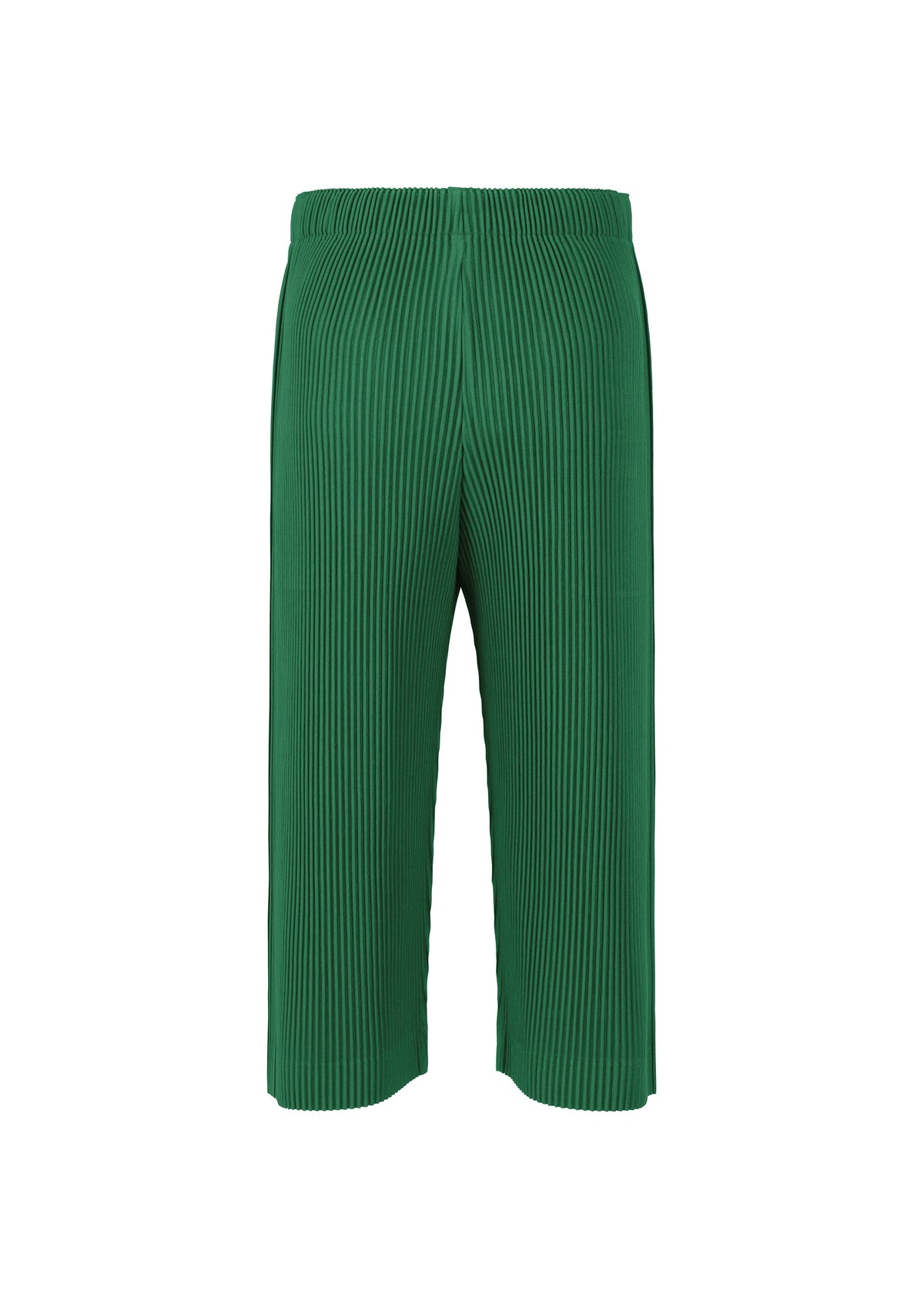 A detail shot of the HOMME PLISSÉ ISSEY MIYAKE MONTHLY COLORS MAY trousers.