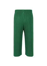 A detail shot of the HOMME PLISSÉ ISSEY MIYAKE MONTHLY COLORS MAY trousers.