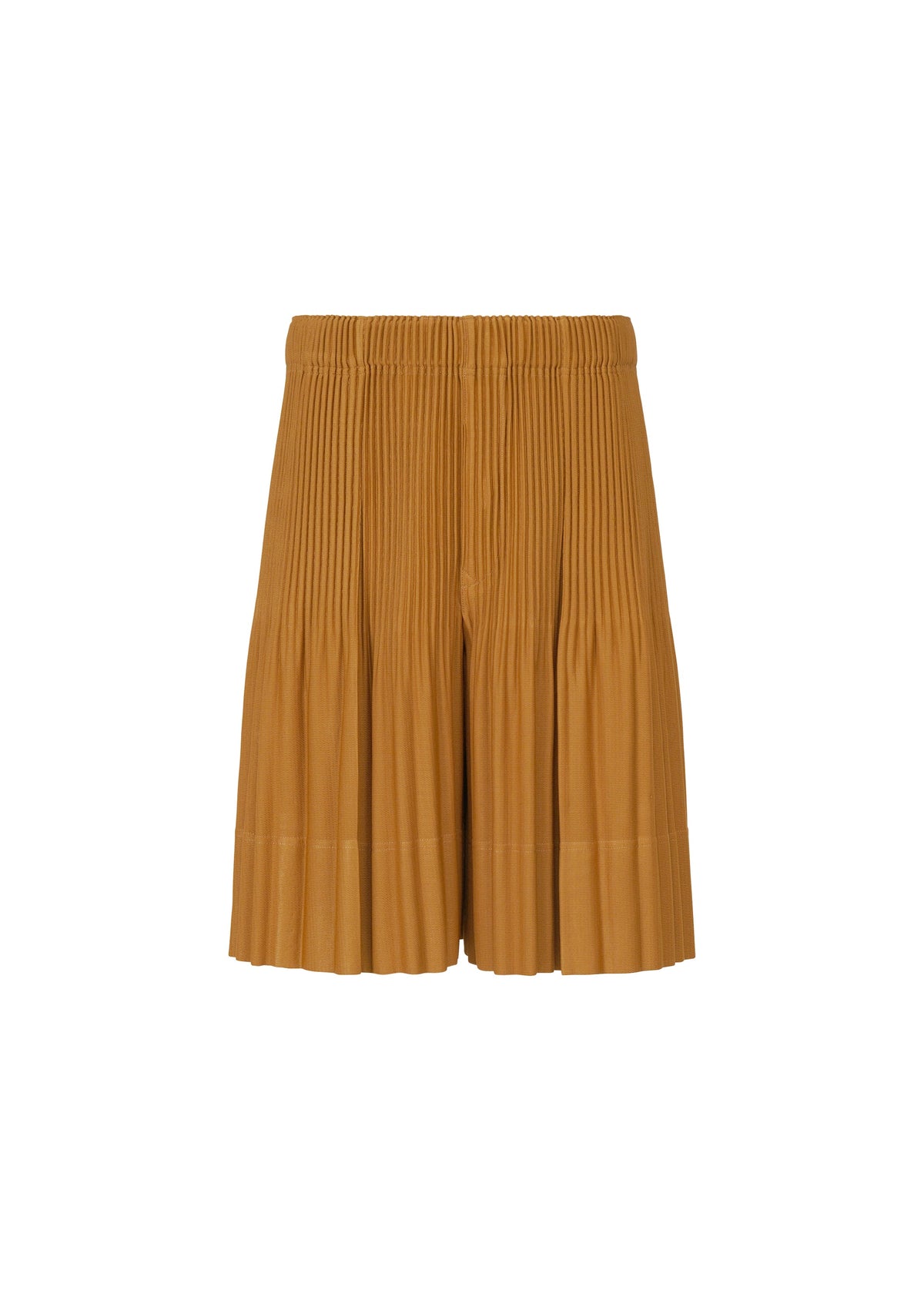 A product shot of the HOMME PLISSÉ ISSEY MIYAKE MONTHLY COLORS : JUNE trousers in venice boat brown.